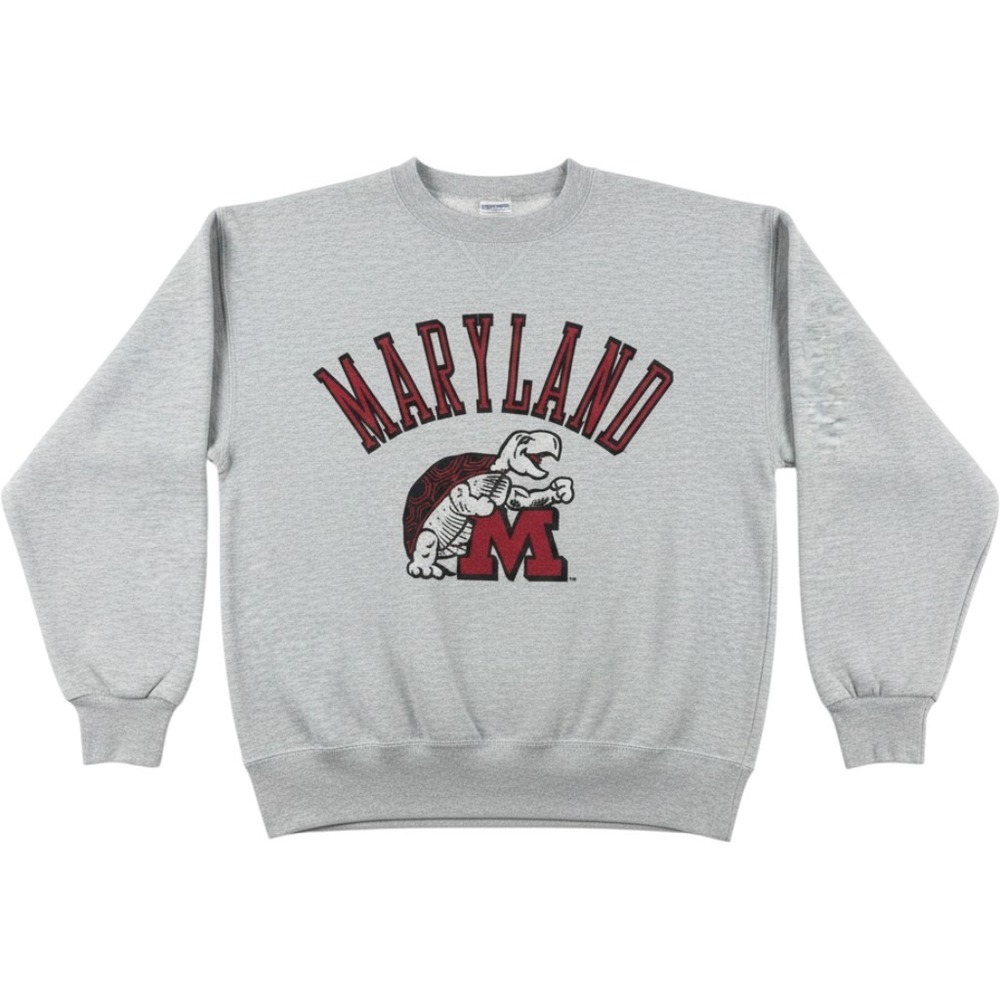 Russell Athletic Maryland Womens M Sweatshirt Gray Vintage Terrapins Crewneck